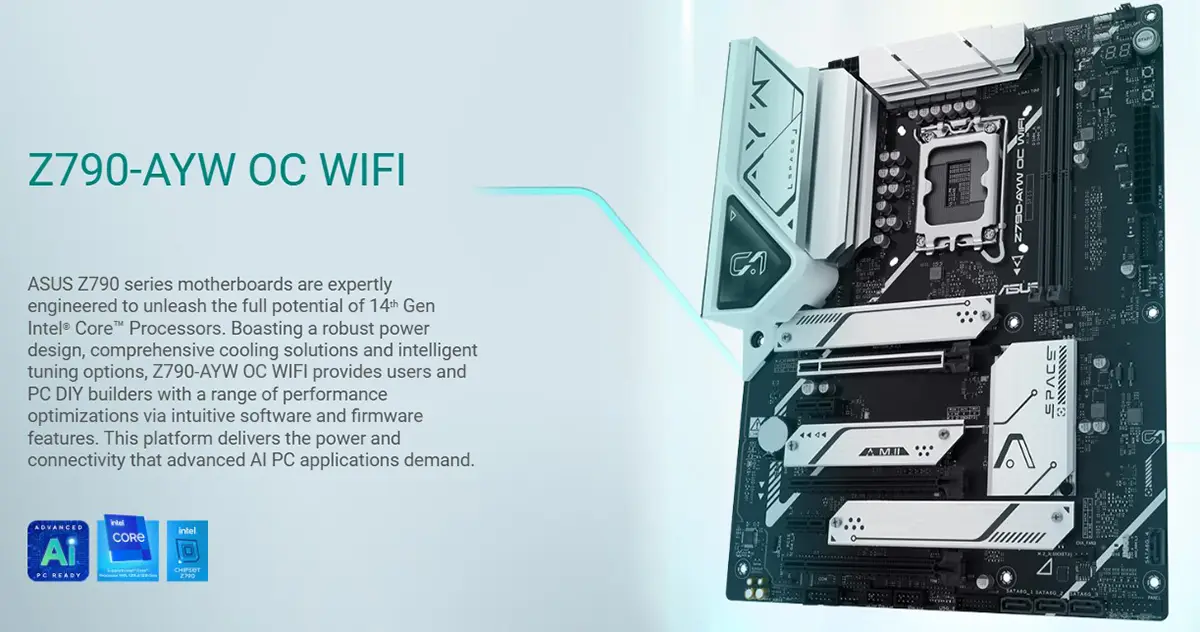 ASUS Z790-AYW OC WIFI Intel LGA1700 ATX Motherboard Price in Bangladesh